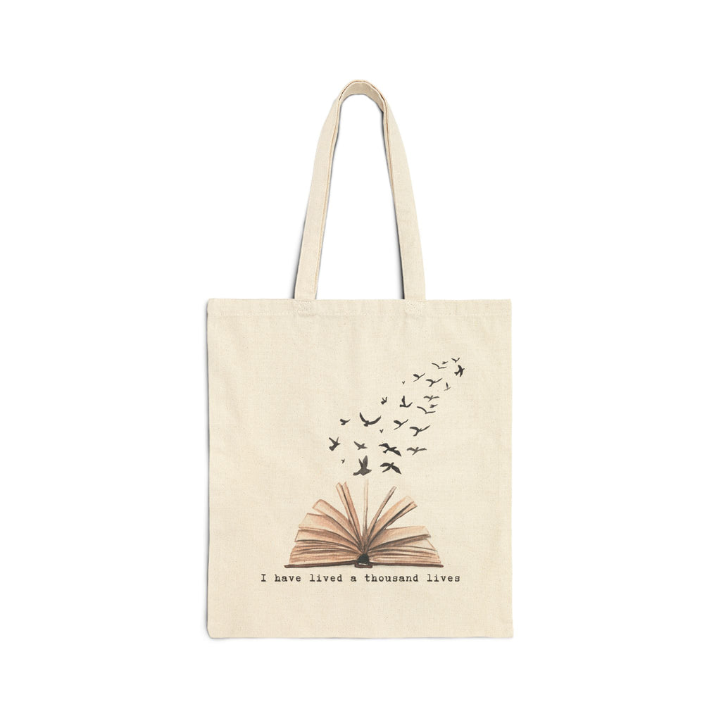 I Have Lived a Thousand Lives Bookish Canvas Tote