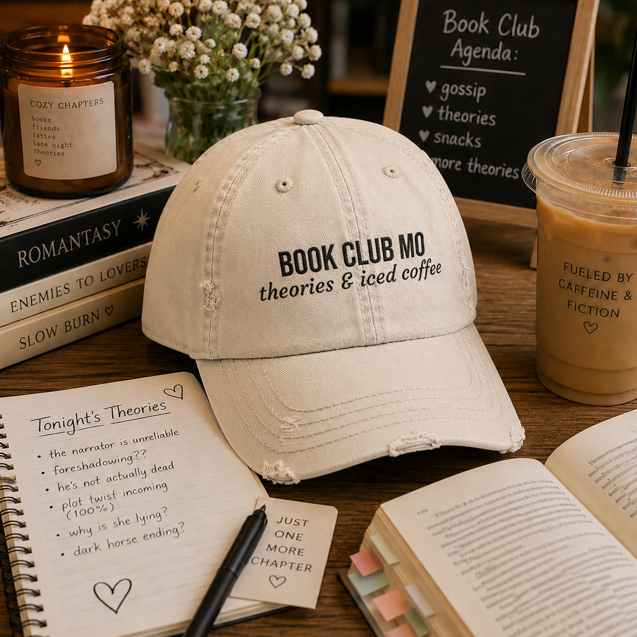 Book Club MO Hat - Theories & Iced Coffee