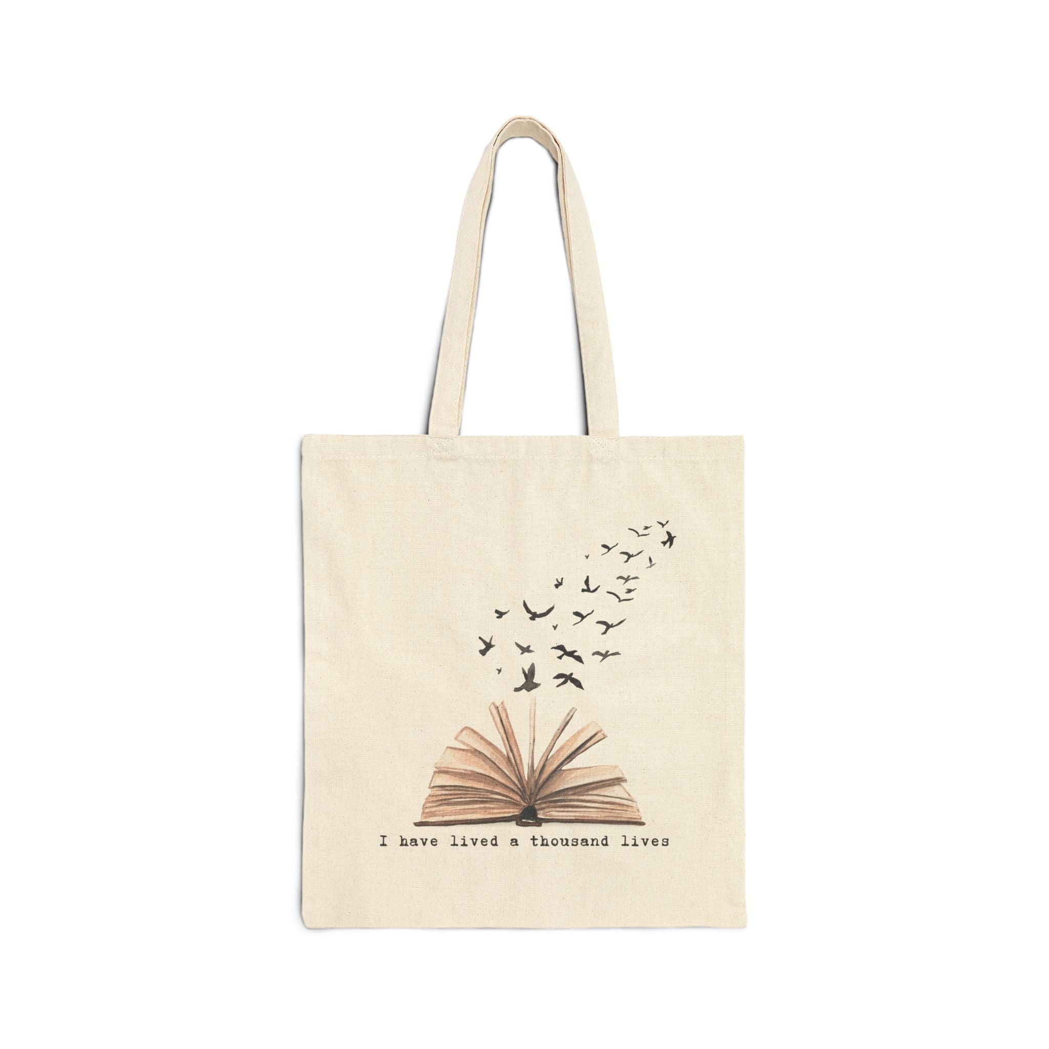 I Have Lived a Thousand Lives Bookish Canvas Tote
