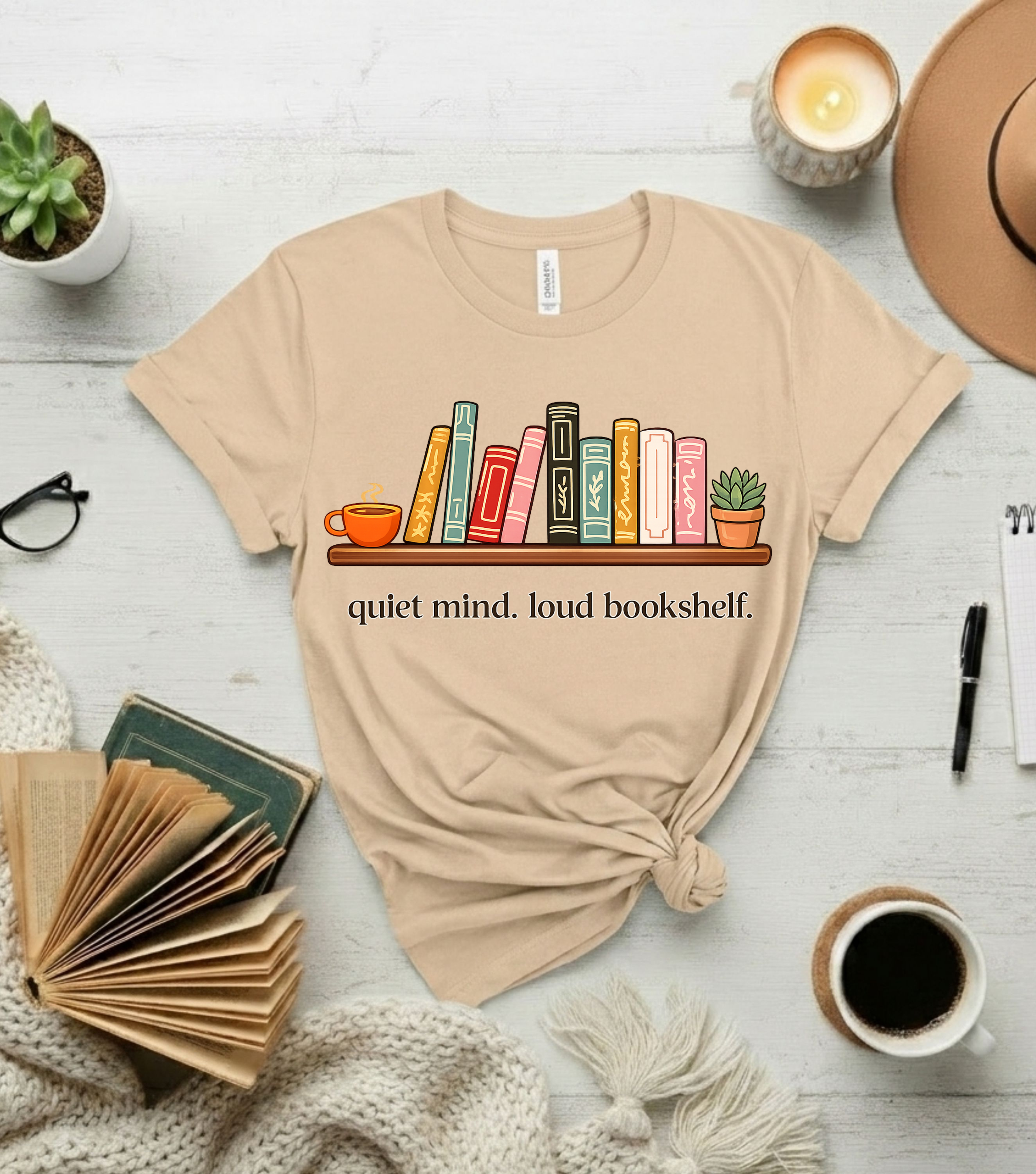 Quiet Mind. Loud Bookshelf. Tee