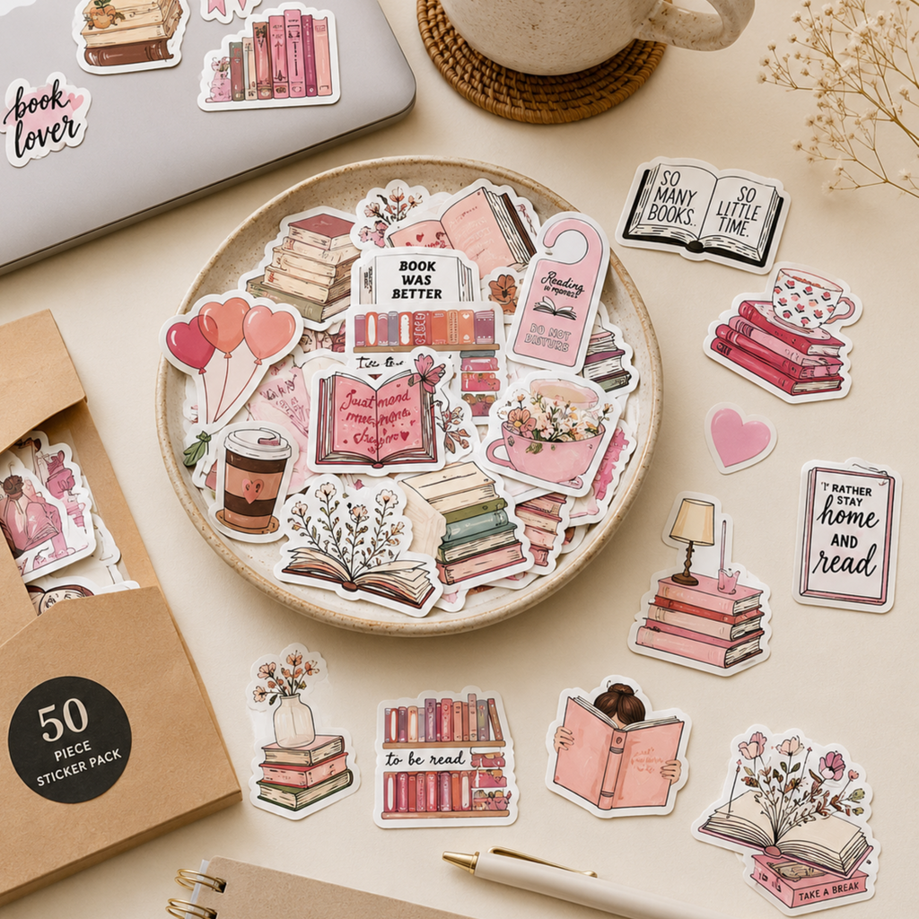 The Cozy Reader Sticker Pack – 50 Piece Collection